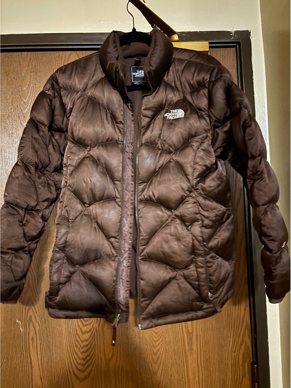 Chocolate Brown The North Face Down Puffer Coat 550